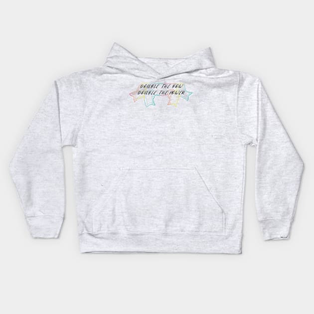 Double the bow double the power- with colorful bow details Kids Hoodie by Fruit Tee